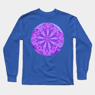 Glass Flower Marble in Purple Long Sleeve T-Shirt